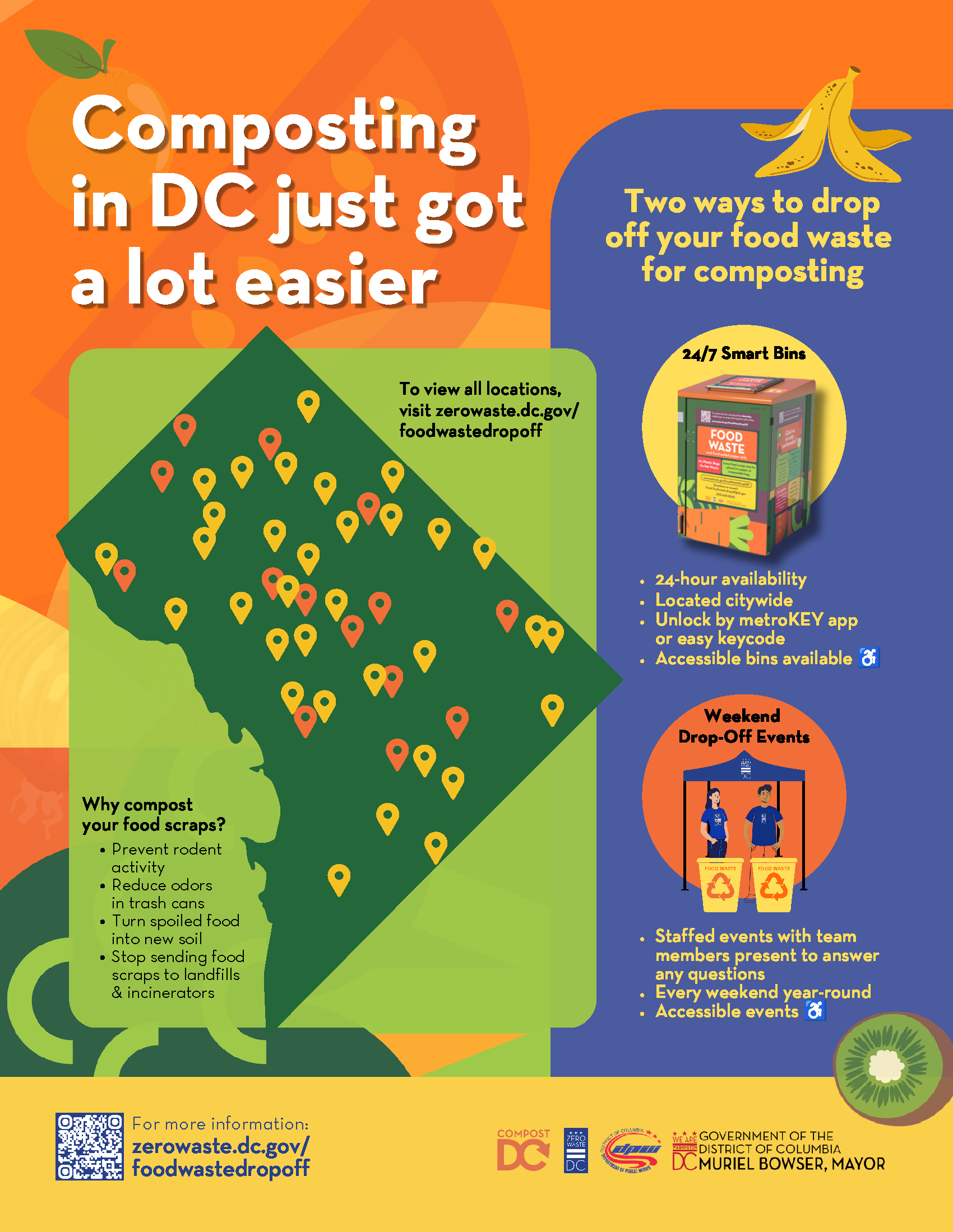 Food Waste Drop-off Flyer - Front Page - English