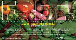 Flyer promoting free produce giveaways